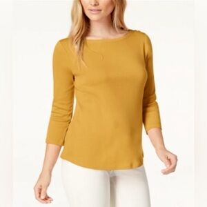 281M NWT Charter Club Women's Pima Cotton Button Shoulder Top - Size: XL